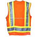 High Visibility Orange Pocketed Surveyors' Safety Vest